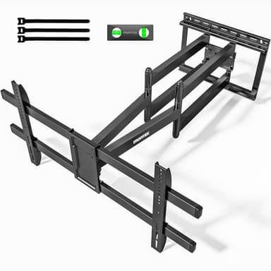 monTEK Langarm 1080mm TV Wandhalterung für 43-90 Zoll Flach & Curved Monitor bis zu 60kg, Schwenkbare und Neigbare Fernseher Halterung, Ausziehbare Wandhalterung Fernseher, max. VESA 800x400 mm
