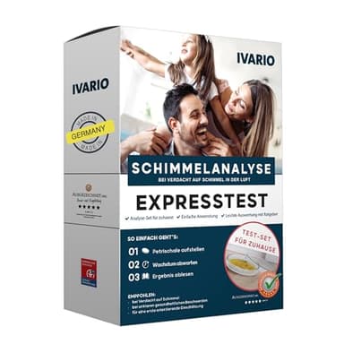 Schimmeltest - Expresstest für Zuhause: Der Schimmelpilz Schnelltest – Inkl. leicht verständlicher Anleitung, Auswertungstabelle und Schimmel-Ratgeber - Testen Sie Ihre Raumluft auf Schimmelpilzsporen