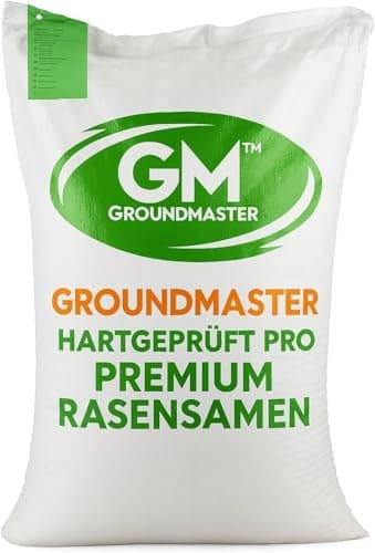 GroundMaster Allzweck-Rasensamen Schnellkeimend – Strapazierfähige, Schnellwachsende Garten-, Spiel- und Sportrasensamen, Trockenresistent, Ideal als Neu-Rasensaat oder als Reparatur-Rasennachsaat