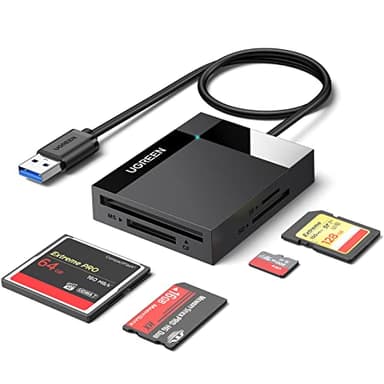UGREEN USB 3.0 Kartenleser 4 in 1 Kartenlesegerät für SD/TF/CF/MS SD Card Reader mit parallelem Zugriff auf 4 Slots USB Lesegerät Adapter für SD, CF, Micro SD, SDXC, Micro SDHC, Micro SDXC, MS usw