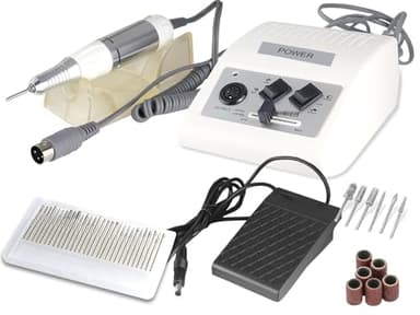 Fußpflegegerät mit 30 teiligem Universal Diamantschleifer Set zur Hand oder Fußpflege mit 30.000 Umdrehungen pro Minute. Einsteiger Set für zu Hause