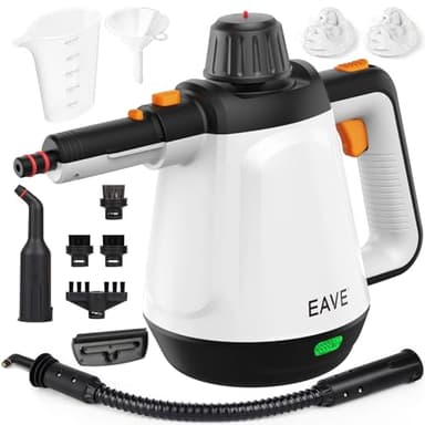 Dampfreiniger Handgerät, 110℃ Steam Cleaner zur effizienten Reinigung, vielseitiger Dampfreiniger für Alles mit 10 Aufsätzen & 5m Netzkabel, Handdampfreiniger für Sofas, Teppiche, Fugen, Fettspuren,WT