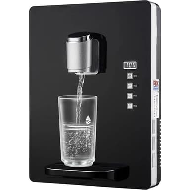 An der Wand montierter, netzgespeister Wasserspender, intelligenter Trinkwasserspender mit doppelter Temperaturregelung, 30 l/h Haushaltswasserkessel, drei Sekunden schnelles Aufheizen(Black)