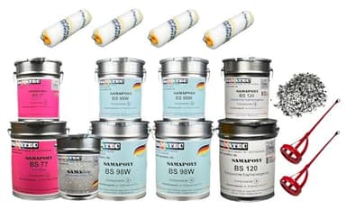2K Epoxidharz Bodenbeschichtung DIY für Garagenboden, Werkstattboden, Hallenboden, Industrieboden Test Set für 5m² (RAL 9005)