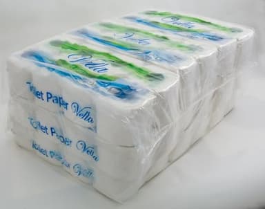 Vella Toilettenpapier, 3-lagig, Weiß, Zellstoff, 72 Rollen, 250 Blatt pro Rolle, 9 Packungen mit je 8 Rollen, Sanft, Reinweiß, sehr Zart für die Haut, Toilet Paper.