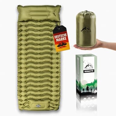 Brave Peak Isomatte 10 cm mit Kissen Selbstaufblasend – Warm, Leicht & Kompakt