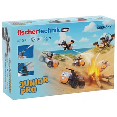 fischertechnik Junior Pro 576100 – Konstruktionsspielzeug für Kinder, Baukasten mit 7 Modellen inkl. Löschfahrzeuge, ab 5 Jahren, orange