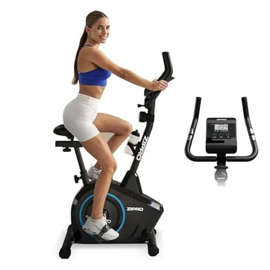 ZIPRO Ergometer Heimtrainer Fahrrad mit 8-Stufigem Magnetwiderstand, Smartphone-Halter, LCD-Monitor, Verstellbarem Sattel & Lenker, Hometrainer Fahrrad für Cardiotraining, Stabil Fitnessbikes (Boost)