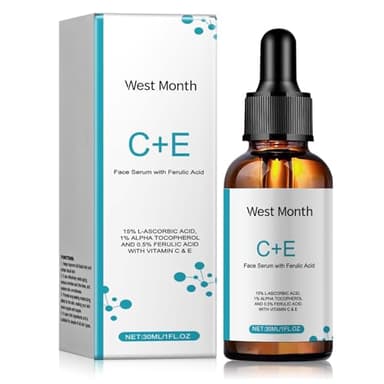Vitamin C Serum Gesicht Hochdosiert Testsieger, Vitamin E Serum Gesicht, Mildes Gesichtsserum, Reduzierung von Falten, Straffere Haut, Kollagenaufbau, Feuchtigkeitsspendend, Brightening, Nicht Fettend