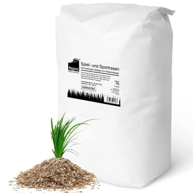 5kg Rasensamen Sport und Spiel schnellkeimend 200m², robust, tiefgrün, ideal für Neuansaat und Nachsaat, Rasensaat Grassamen Frühjahr