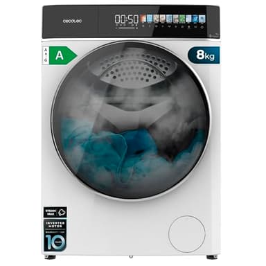 Cecotec Waschmaschine Trockner 8-5Kg Frontlader Bolero Wash&Dry 85900 Inverter A, 1400 U/min, 11 Programme, Inverter Plus Motor, FullColor Bildschirm 10,3", Funktionen SteamMax, Stop&Go, Delay Start