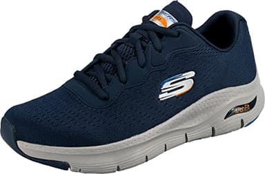 Skechers Herren Low-Top Sneaker Arch FIT Infinity COOL, Männer Sneakers,Strassenschuhe,Freizeitschuhe,Turnschuhe,Laufschuhe,Blau NVY,44 EU