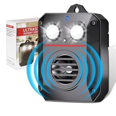 Elezenioc Marderabwehr Ultraschall Marderschreck Blitzlicht,Mauseabwehr Kraftfahrzeugmotor,Marderschutz Fur Auto Marder Ratten Mit Blitzlicht,Mauseschreck Ultraschall Fur Garage, Dachboden und Garten