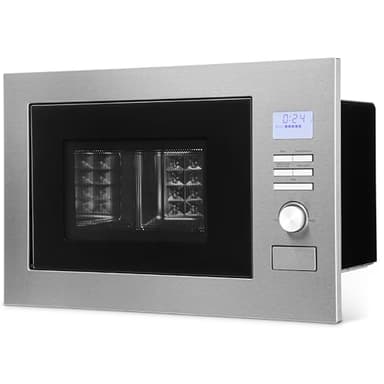 Bomann® Einbaumikrowelle mit Grill und Heißluft | 60cm | 900W Mikrowelle | 1300W Grill | 2300W Heißluft | inkl. Grillrost und Drehteller | 25L Einbau Mikrowellengerät | MWG 3001 H EB inox