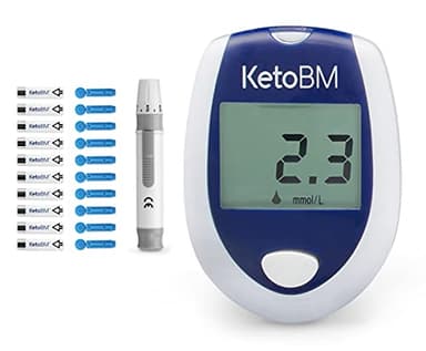 KetoBM Blut-Keton-Meter-Kit für Keto-Diät-Tests – Komplettes Keton-Test-Kit mit Keton-Monitor, Keto-Streifen, Einstichhilfe & Lanzetten