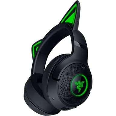 Razer Kraken Kitty V2 BT - Kabelloses Bluetooth RGB Headset mit Kitty Ears für Gaming und Streaming (325g, Triforce 40mm Treiber, Bluetooth 5.2, Noise-Cancelling-Mic, 40 Stunden Akku) Schwarz