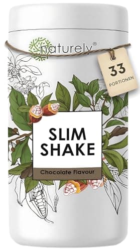 NATURELY® Mahlzeitenersatz Shake Schoko - 33 Shakes pro Dose - nur 208 Kcal und 18g Protein pro Portion - Proteinreich, Glutenfrei & Natürlicher Geschmack (660 Gramm)