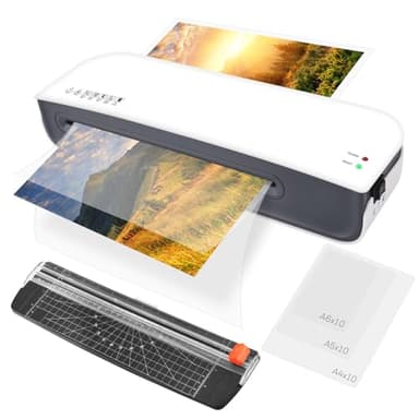 Nigecue Laminiergerät A4, 3 in 1 Laminiermaschine mit 30 Stück A4 A5 A6 Laminierfolien, Laminator mit Papierschneider, Eckrunde, Schnelles Aufwärmen, Ideal für Heimgebrauch Büro Schule Fotos Karten