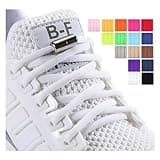 Olukssck 2 Paar Elastische Schnürsenkel mit ohne binden - Schnellschnürsystem mit Metall Lock, Set für Läufer, Kinder, 105cm Länge Ø 5 mm, Weiß