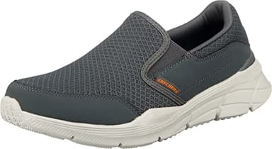 Skechers Herren Equalizer 4.0 Persisting Mid-Top Trainers, Charcoal Mesh Pu Orange Trim, 43 EU