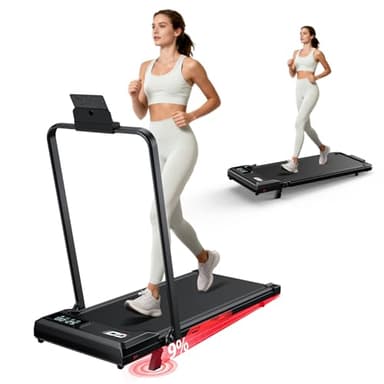 Laufband Klappbar mit 9% Steigung – Elektrisches Laufband Leise, 8 km/h, 2,5 PS Motor, Stoßdämpfung, LED Anzeige, Kompakt, Für Zuhause & Büro