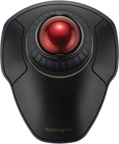 Kensington Orbit kabelloser Trackball mit Scrollring, professionelle Maus mit Bluetooth, (2,4 GHz kabellos), optisches Tracking & AES-Verschlüsselung, Links- oder Rechtshänder, Schwarz/Rot, K70992WW