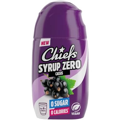 CHIEFS Syrup Zero, Johannisbeere, 65ml, für mehr als 8l Fertiggetränk, Sirup zuckerfrei mit echten Fruchtextrakten, vegan, zero Kalorien, made in Germany