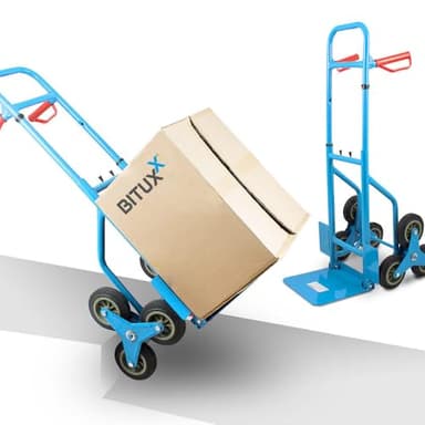 BITUXX Karre Treppenkarre Sackkarre Treppe Treppensackkarre 200kg Treppensteiger Stapelkarre Klappbar Hartreifen