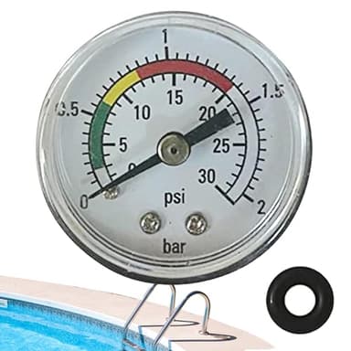 Sandfilter Manometer, Rückseiten-Montage Für Wasserpumpen Poolfilter-Manometer, Präzisions Edelstahl Tester Ersatzteile Für Leckerkennung Wartung