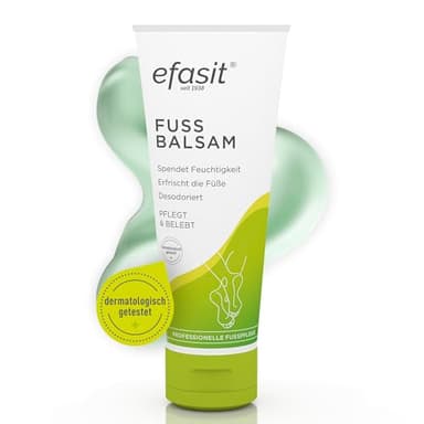 efasit Fußbalsam - reichhaltige Fußpflege bei trockenen Füßen, Fußcreme mit Jojoba- & Rosmarinöl, Beinwell & Kamille,Fußpflegecreme pflegt & belebt, 75 ml