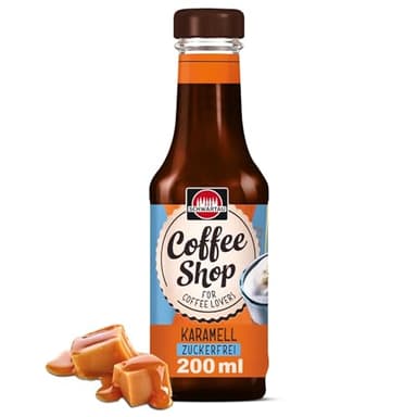 Schwartau Coffee Shop Zuckerfreier Karamell-Sirup - Barista-Qualität für Kaffee-Kreationen, Kaffeesirup, Natürlicher Geschmack ohne Farbstoffe, 200ml