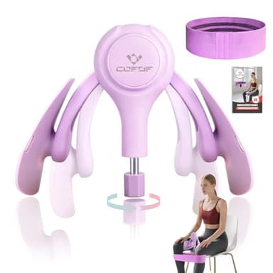 Oberschenkeltrainer, 15-70 lbs Beckenbodentrainer für Frau, Multifunktionaler Gesäßtrainer, Po Trainer mit Resistance Bands, Beinpresse für Zuhause, Beckenboden Trainingsgerät zum Formen, Yoga