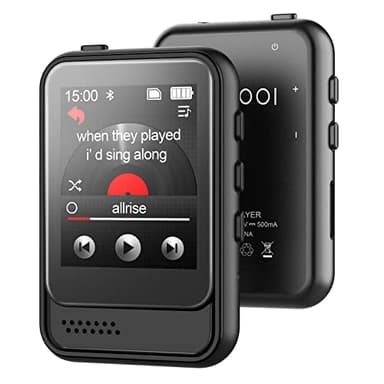 MP3-Player mit Bluetooth 5.3, tragbarer Musik-Player mit FM-Radio, Diktiergerät, Micro-SD-Slot, Lautsprecher, Kopfhörer inklusive, Touchscreen, max. 256 GB erweiterbar
