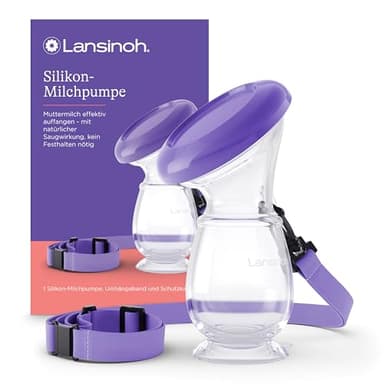 Lansinoh Silikon Milchpumpe & Muttermilchauffänger - angenehmes & extrem weiches Silikon - rettet jeden Tropfen Muttermilch - Alternative zu Milchauffangschalen
