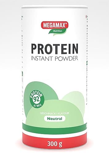 MEGAMAX Instant Protein Powder isolate Laktosearm Hitzebeständiges Eiweißpulver mit 92% Whey Protein Ideal für Eiweißshakes u.Backen Proteinquelle für Fitness - Geeignet für Low-Carb Diäten