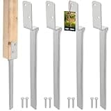 KOTARBAU® 4er Set Einschlaghülse Schaukel Bodenhülse L-Form 50 cm aus feuerverzinkt Stahl Pfostenträger zum Einschlagen Erdanker Bodenanker für Holzpfosten Einschlagbodenhülse Bodenanker für Schaukel