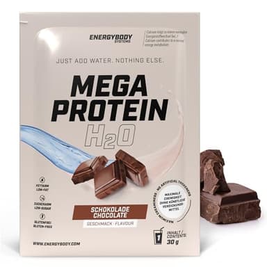 Energybody® Mega Protein H2O Protein Pulver Probierpaket - 1x30g - Für Wasser optimiertes Eiweiss Protein Pulver als Whey Casein Mix/Proteinpulver Probierpackung/Eiweißpulver Probierset