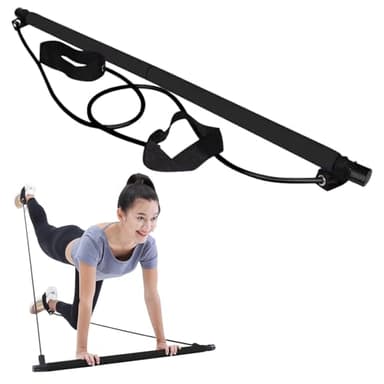 Pilates Bar Kit mit Widerstandsband,Tragbar Widerstandsbänder Stange PilatesBar für Zuhause und Fitnessstudio,Bodybuilding Yoga Pilates Stick mit Fußschlaufe,Damen Herren Fitness Stange Workout