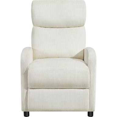 Yaheetech Relaxsessel Fernsehsessel Einzelsofa Ruhesessel mit Verstellbarer Beinablage Liegesessel aus Cordstoff Beige