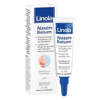 Linola Nasen-Balsam - 6 ml | Bei trockener und gereizter Nasenhaut | Feuchtigkeitspflege bei Schnupfen und Allergien