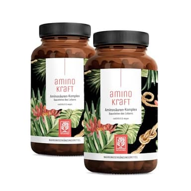 Aminosäuren Komplex hochdosiert - 360 vegane Amino Tabletten mit je 1000 mg pro Tagesdosis mit 12 verschiedenen Aminosäuren - EAA Pattern Presslinge von NATURTREU