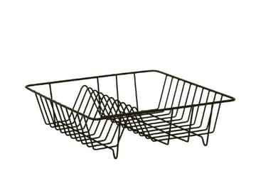 axentia 250011 Geschirrabtropfkorb - Abtropfgitter aus Draht - Geschirrständer mit Kunststoffüberzug schwarz - Geschirrkorb 35 x 9,5 x 34 cm - Abtropfgestell für Teller und Besteck - Küchenhelfer