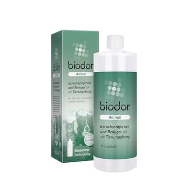 Biodor Animal Konzentrat 1L - Geruchsneutralisierer, Geruchsentferner & Reiniger für die Tierumgebung - Enzymreiniger Urin, Kot & anderen strengen Gerüchen - Hundeurin, Katzenurin Geruchsentferner