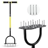 Jardineer Rasenlüfter Spike Metall, Manuelle Aerifizierer für Rasen Vertikutierung Boden Belüftung Rasen mit