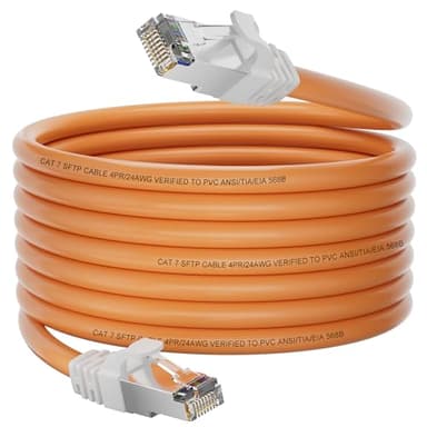 Soibke Cat 7 Netzwerkkabel 15 Meter Geschirmt (S/FTP) - 10GBit/s Outdoor Ethernet Kabel Wasserdicht Gigabit LAN Kabel für Internet, WLAN Verstärker, Smart TV und Gaming