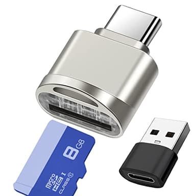 Micro SD Kartenleser, USB C auf SD Kartenleser, Typ C TF Speicherkartenleser mit USB C auf USB Adapter, Mepsies USB OTG Kartenlesegerät für Laptop, MacBook, Galaxy Handy und Mehr