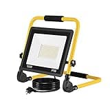 NAIZY LED Baustrahler Arbeitsleuchte 100W 8500LM LED Fluter Floodlight Kaltweiß Austellenlampe mit IP66 Wasserdicht, 3M Kabel und Faltbarer Ständer für Werkstatt Baustelle Garage - 100W Kaltweiß