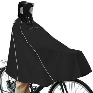 Andake Regenponcho Fahrrad Für Herren & Damen, Wasserdicht Radfahren Regen Poncho, Regenponcho Herren, Regencape Damen wasserdicht Fahrrad,Schwarz