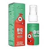 Vitamin B12 Spray für Kinder Vegavero | Vegan & Zuckerfrei | 5 µg B 12 in zwei Formen | Methylcobalamin | Leckerer Kirschgeschmack | Immunsystem & Energie*