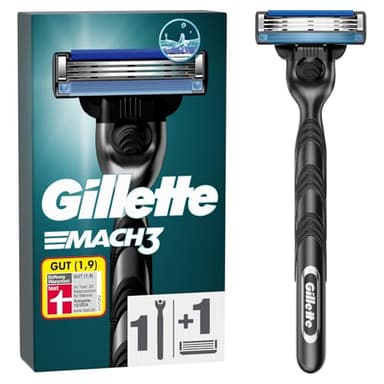 Gillette Mach3 Nassrasierer Herren, Rasierer + 1 Rasierklinge mit 3-fach Klinge